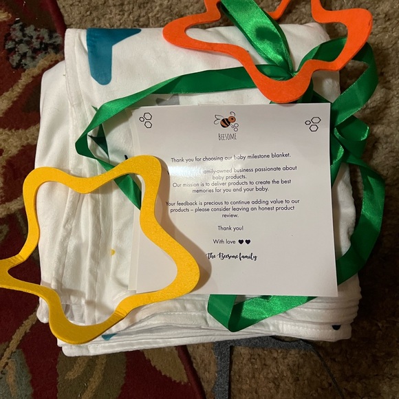 Bibs, Onesies, & Baby Milestone blanket - Picture 2 of 5